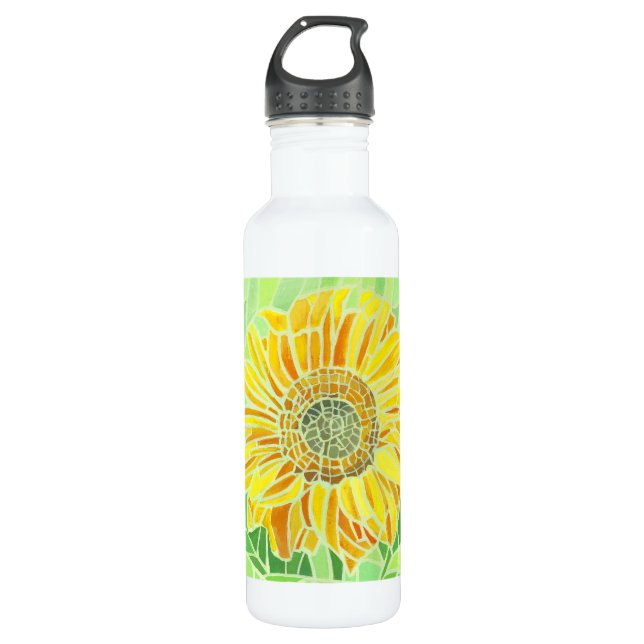 Sunfloower Mosaic Design  Bottle (Front)