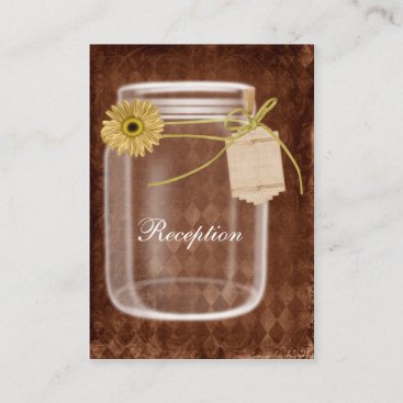 sunflowe rustic mason jar wedding Reception Enclosure Card