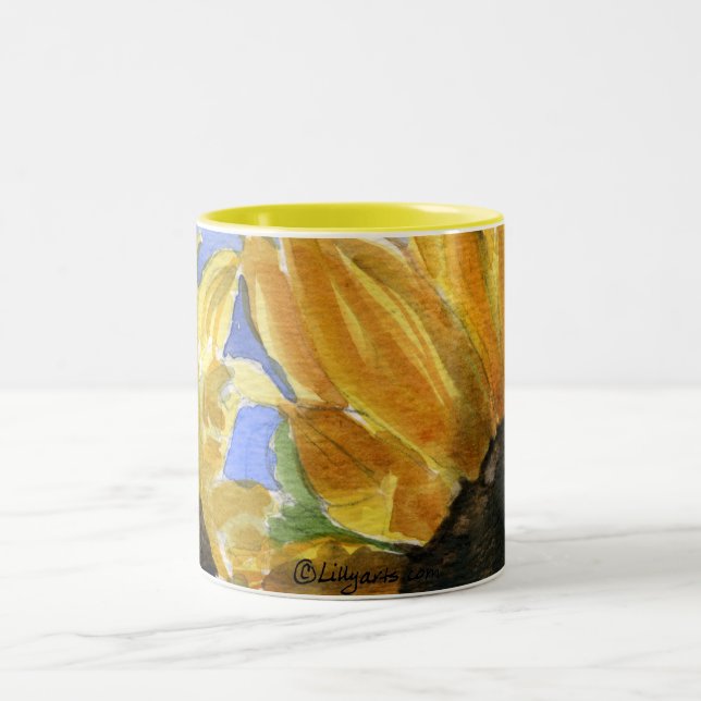 Sunflower 02 Painting Mug Watercolor Art (Center)