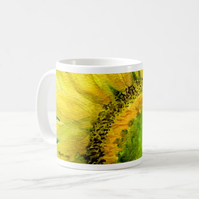 Sunflower 07 Painting Mug Watercolor Art (Front Left)