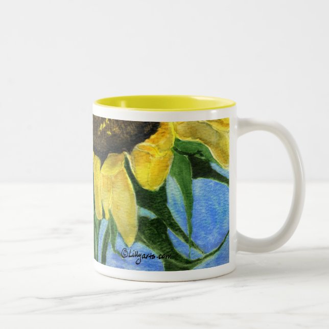 Sunflower 08a Painting Mug Watercolor Art (Right)
