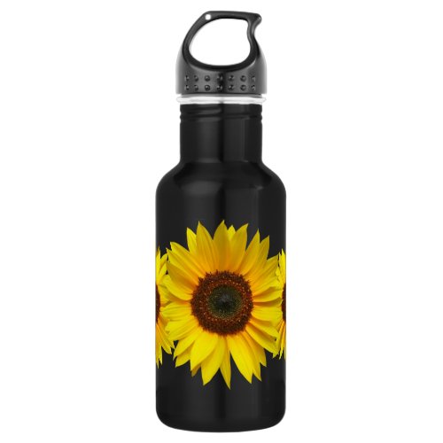 Sunflower 18 oz Black Stainless Steel Water Bottle