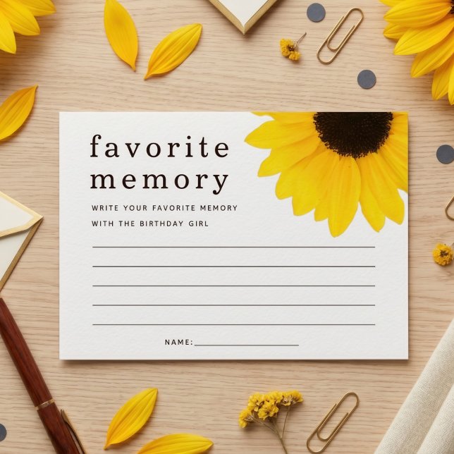  Sunflower 18th Birthday Favorite Memory Game Card (Creator Uploaded)