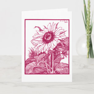 Sunflower (1919) Vintage Woodcut by Julie de Graag Card