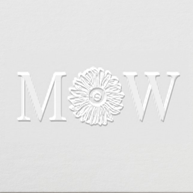 Sunflower #1 Couple Wedding 2 Initial Monogram Embosser (Design)