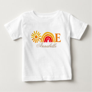 Sunflower 1st Birthday Watercolor Yellow Sun Baby Baby T-Shirt
