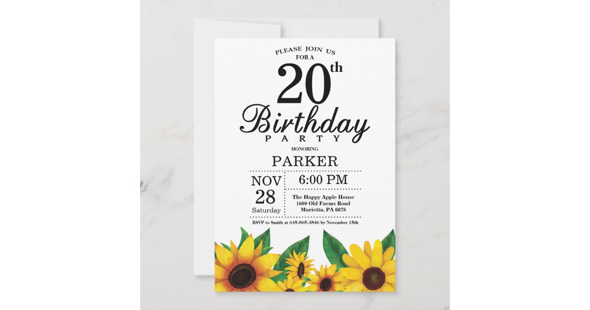 Sunflower 20th Birthday Invitation Rfb5c2ddb8f794dff949a8ee91bed6bdf Tcvt0 630 ?view Padding=[285%2C0%2C285%2C0]