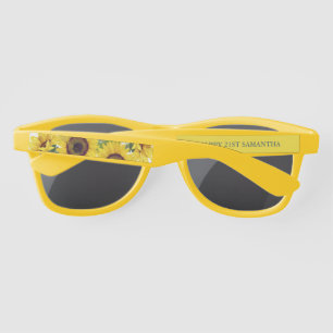 Sunflower 21st Birthday Party Sunglasses
