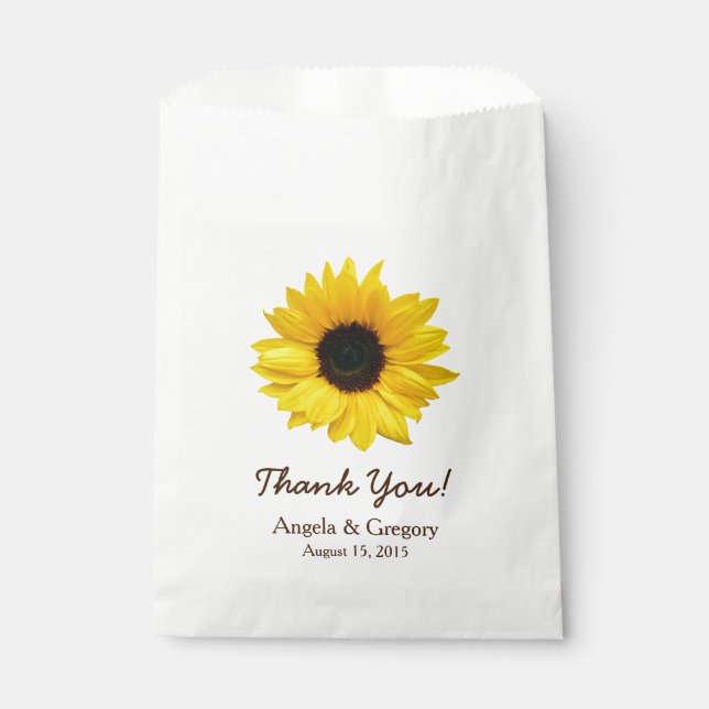 Sunflower 2 Candy Dessert Buffet Wedding Favor Bag (Front)