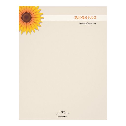 Sunflower 2 letterhead template | Zazzle