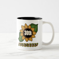 Sunflower 30th Birthday Gifts Two-Tone Coffee Mug