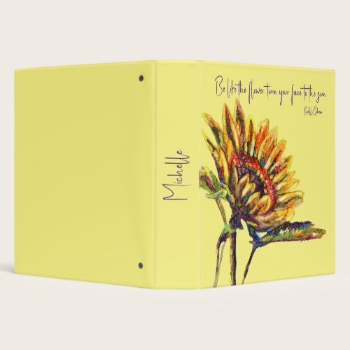 Sunflower 3 Ring Binder