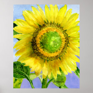 Sunflower 3 Watercolor Painting Art Poster Print