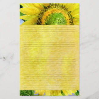 Sunflower 3 Watercolor Personalized Stationary Stationery