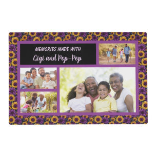 Sunflower 4 Photo Collage with Sentiment Placemat