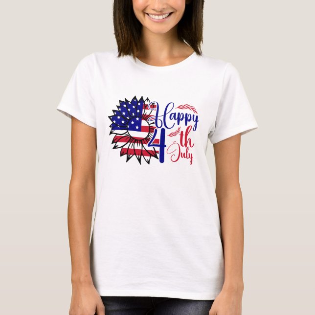 Sunflower 4th of July  T-Shirt (Front)