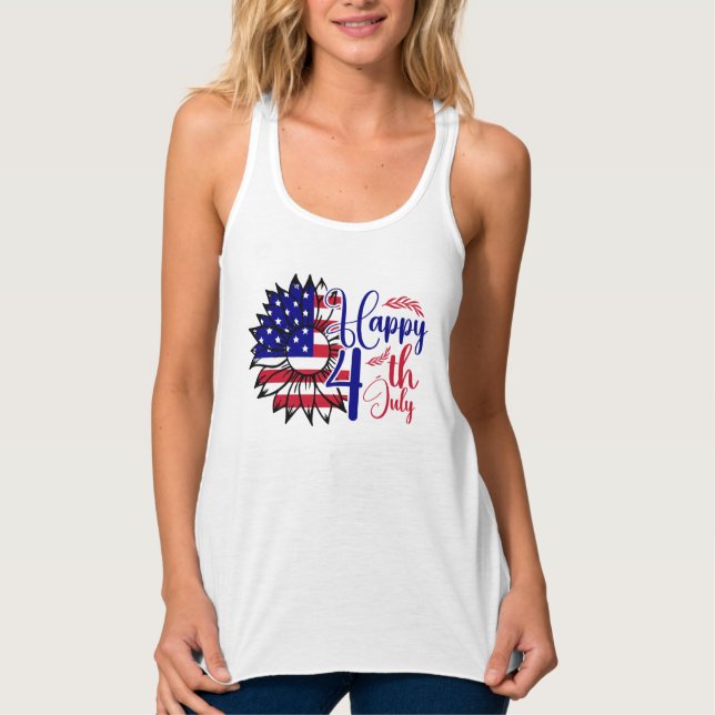 Sunflower 4th of July  Tank Top (Front)