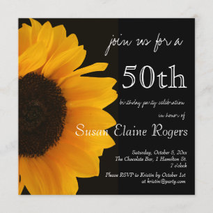 Sunflower 50th Birthday Invitation
