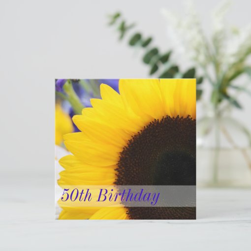 Sunflower 50th Birthday Party Invitations Zazzle