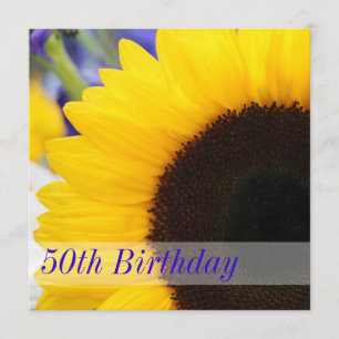 Sunflower 50th Birthday Party Invitations
