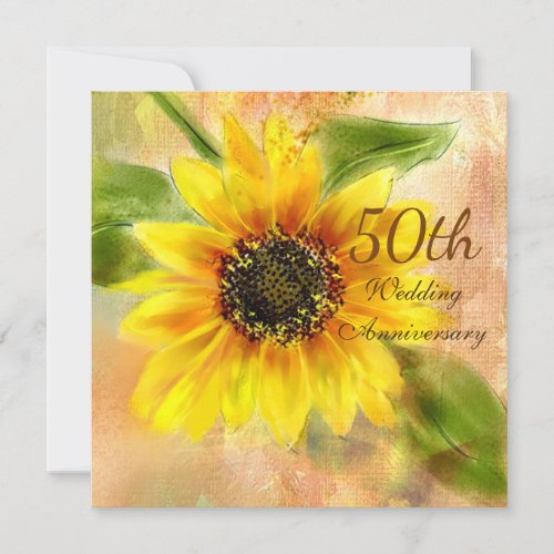 Sunflower 50th Wedding Anniversary Invitation