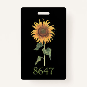 Sunflower 8647 86 47 Subtle Anti Trump Floral Boho Badge
