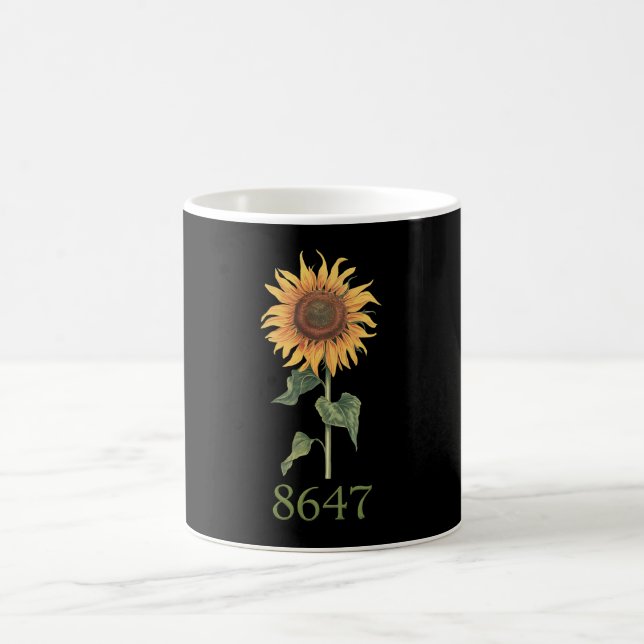 Sunflower 8647 86 47 Subtle Anti Trump Floral Boho Coffee Mug (Center)