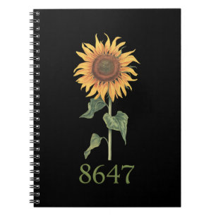 Sunflower 8647 86 47 Subtle Anti Trump Floral Boho Notebook