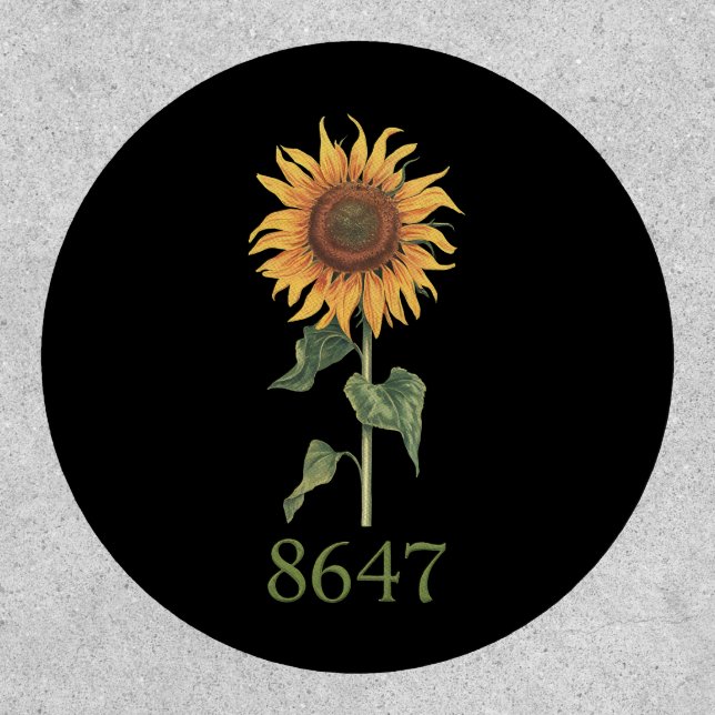 Sunflower 8647 86 47 Subtle Anti Trump Floral Boho Patch (Front)