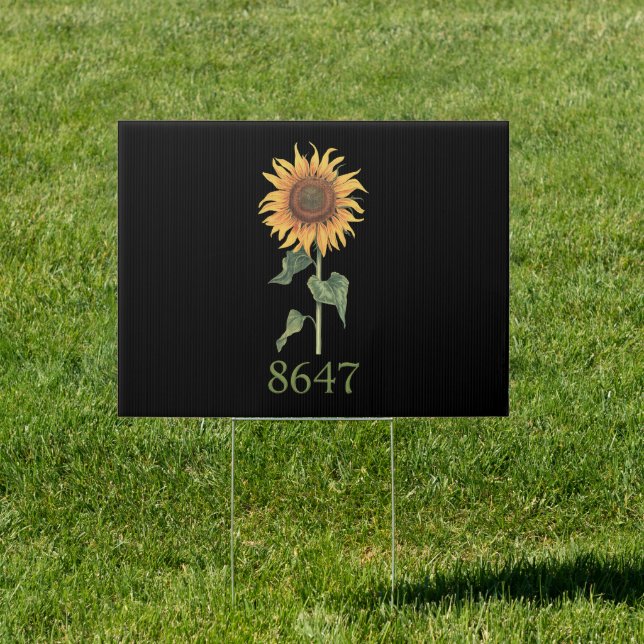 Sunflower 8647 86 47 Subtle Anti Trump Floral Boho Sign (Insitu)