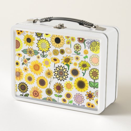 Sunflower 90s Aesthetic Metal Lunchbox