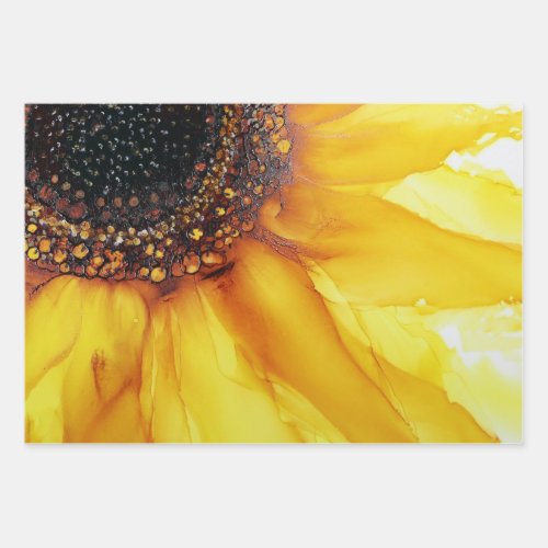 Sunflower Abstract Art Wrapping Paper Sheets