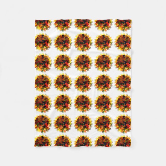 SUNFLOWER ABSTRACT FLEECE BLANKET (Front)