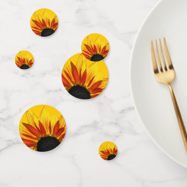 Sunflower Abstract Floral Table Confetti