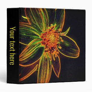 Sunflower Abstract Flower Art Personalized 3 Ring Binder