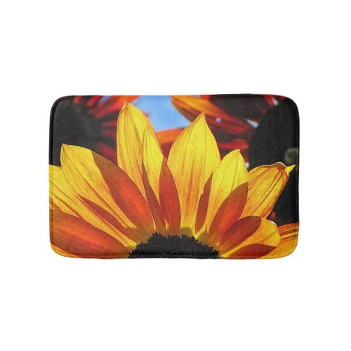 Sunflower Abstract Flower Bath Mats