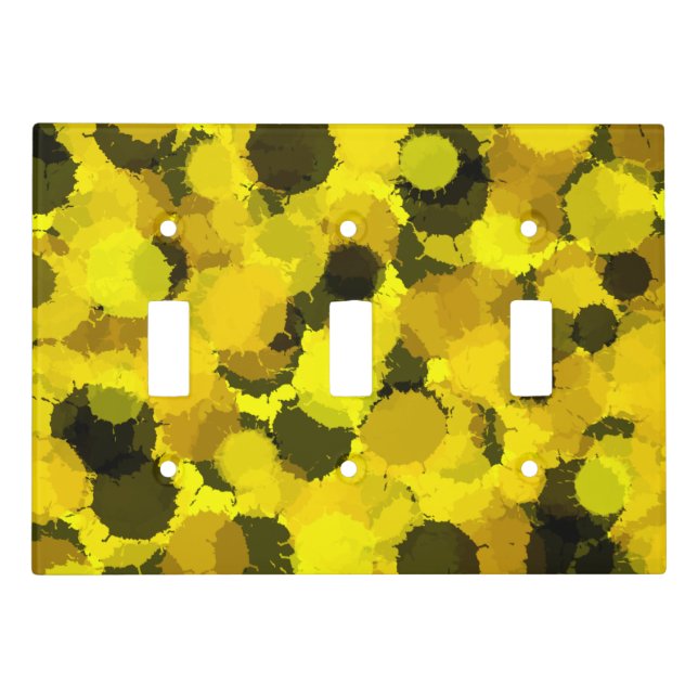 Sunflower abstract Yellow dots Summer decorative Light Switch Cover (Front)