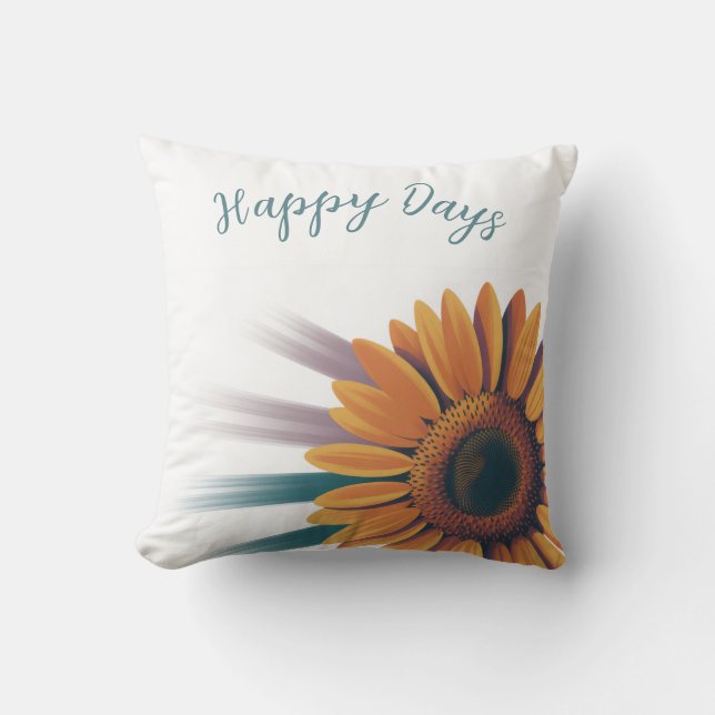 Sunflower Accent Throw Pillow – “Happy Days”  (Front)