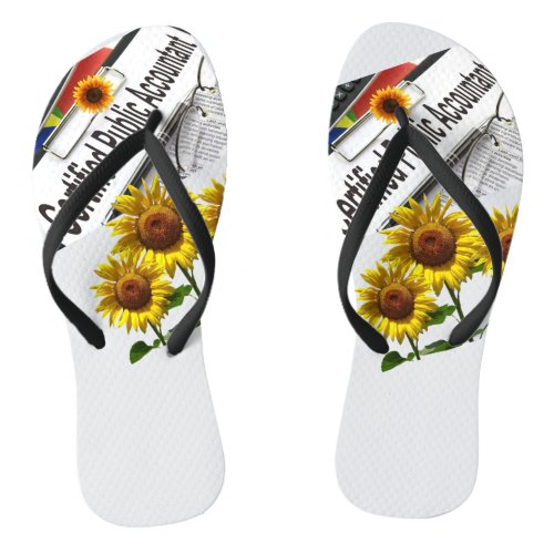 Sunflower Accountant Flip Flops