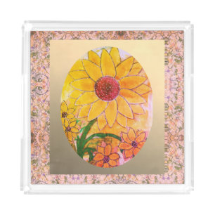 Sunflower acrylic tray
