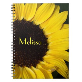 Sunflower Add Name School Notebook