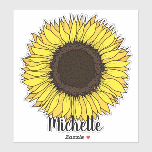 Sunflower add your name sticker