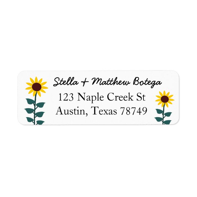 Sunflower Address Label (Front)