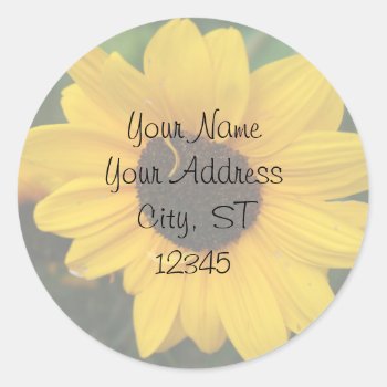 Sunflower Address Sticker by lynnsphotos at Zazzle