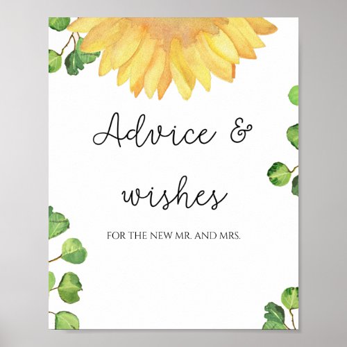 Sunflower advice and wishes for Newlyweds  Poster