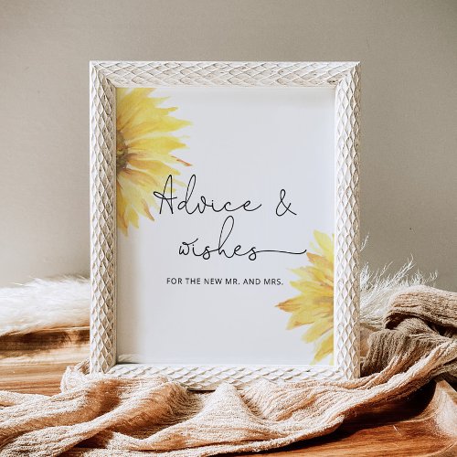 Sunflower advice and wishes for Newlyweds Poster