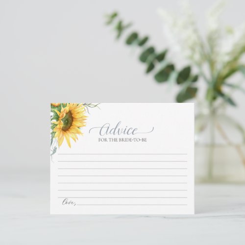 Sunflower Advice For The Bride_To_Be Card