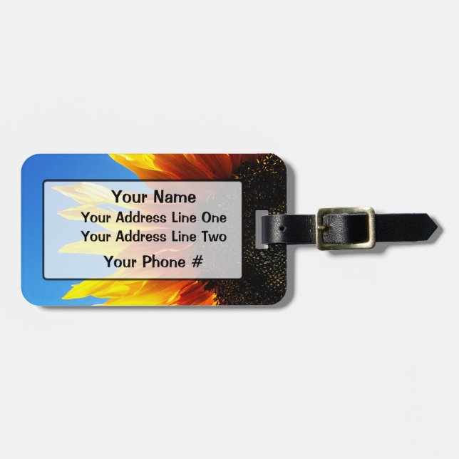 Sunflower Aflame Luggage Tag (Front Horizontal)