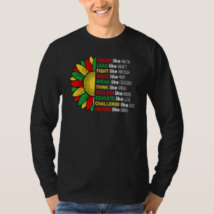 Sunflower African Roots Melanin Black History Blac T-Shirt