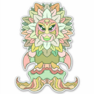 Sunflower Alien Sticker
